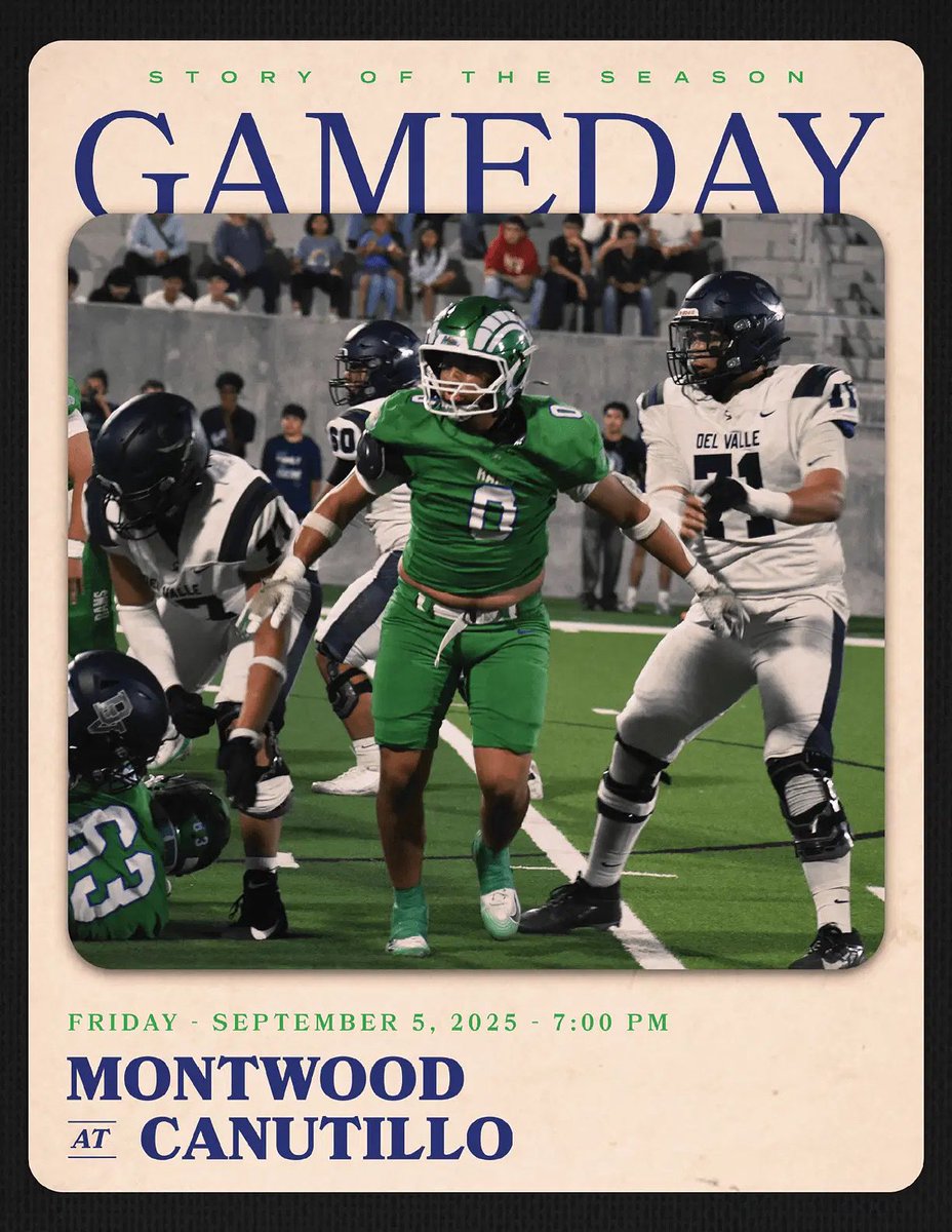 Gameday!
WK2

VS Canutillo Eagles
⏰ 7:00 pm
📍Canutillo High School