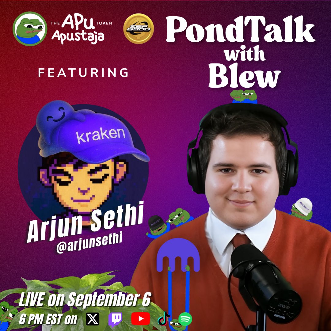 BREAKING:  Kraken CEO <a href="/arjunsethi/">Arjun Sethi</a> will be joining me live on PondTalk tomorrow at 6 PM EST! $apu