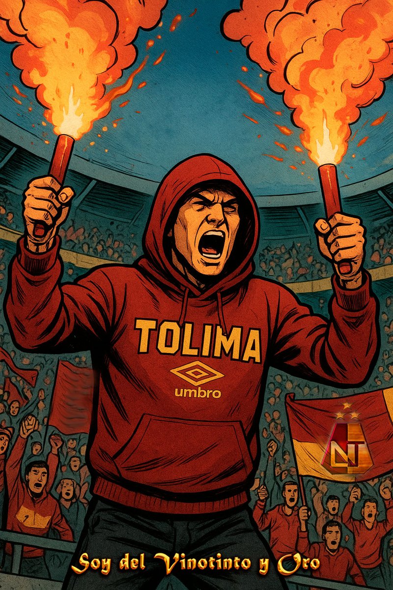 SoydelVinotinto's tweet photo. Con bengalas al cielo el corazón latiendo fuerte la hinchada Pijao alienta sin cansancio. En Ibagué y donde sea, Tolima nunca camina solo, porque en la sangre guerrera llevamos la pasión eterna de un pueblo que jamás se rinde
#DeportesTolima /D|T\
#FUERZAPIJAOS
#TOLIMAGRANDE https://t.co/sB86FjPR7P