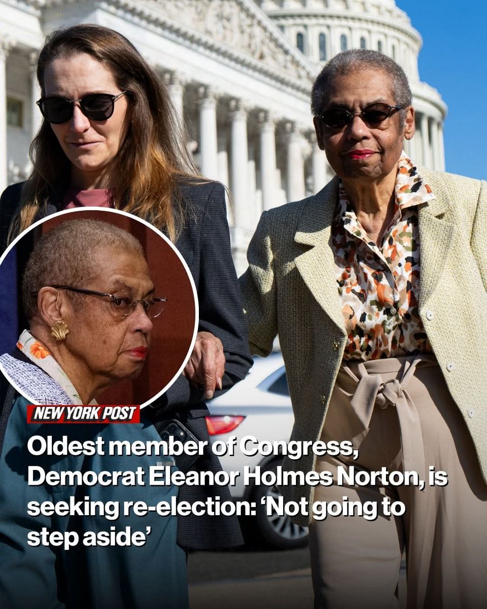 Norton, was born in 1937 and has served as a member of the House since 1991. 
QUESTION....Should Congress members be FORCED to resign/retire once they hit a certain age? ❓❓❓❓