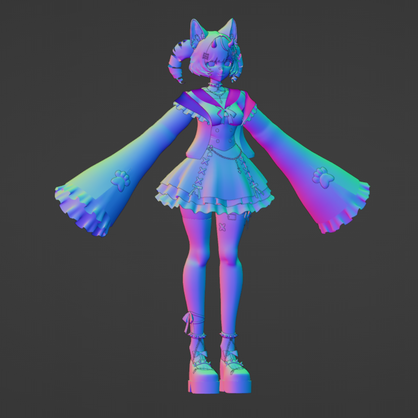 Modelling done😊

#blender #Vtuber #3Dmodel #b3d #anime