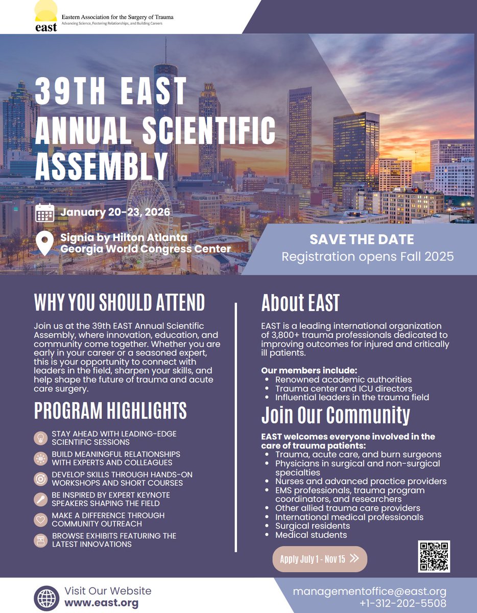 Ariel Santos (@traumamd1) on Twitter photo Anyone interested in Trauma, Emergency General Surgery will benefit in being a member of <a href="/EAST_TRAUMA/">EAST</a> <a href="/ttuhscmed/">TTUHSC School of Medicine</a> <a href="/TTUHSCSurgery/">TTUHSC Department of Surgery</a> Anyone interested in Trauma, Emergency General Surgery will benefit in being a member of <a href="/EAST_TRAUMA/">EAST</a> <a href="/ttuhscmed/">TTUHSC School of Medicine</a> <a href="/TTUHSCSurgery/">TTUHSC Department of Surgery</a>
