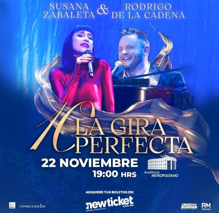 ❤️¡No te lo puedes perder 

“10, La Gira Perfecta”

✨Susana Zabaleta y Rodrigo de la Cadena han unido sus talentos para esta gran gira que llegará a la Ciudad de Puebla 💥

📝Anota en tu agenda 2️⃣2️⃣ de noviembre 
⏱️19:00 horas
📍Auditorio Metropolitano Puebla