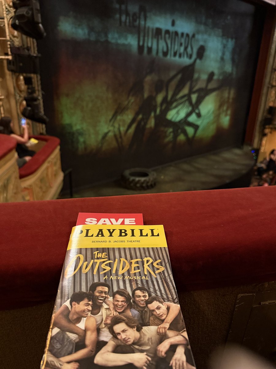 The HS English Teacher in me had to see The Outsiders on Broadway. <a href="/ChrisWigent/">Chris Wigent</a>
