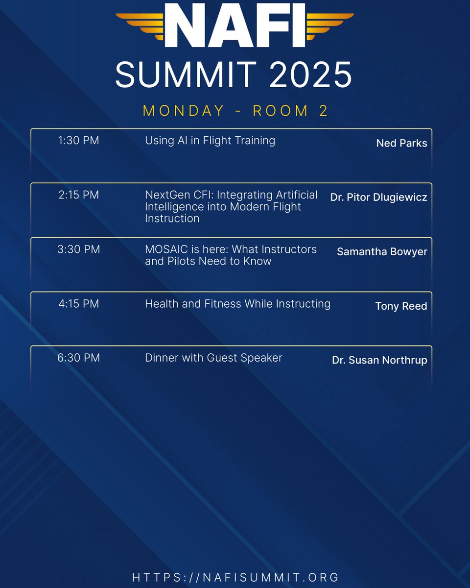 NAFIInstructors's tweet image. ✈️ NAFI Summit 2025 lands in Akron this Sept 21–23!

📍 MAPS Air Museum, Akron, OH

 🔗 Register (link in bio): nafisummit.org

#NAFISummit2025 #FlightInstruction #NAFI