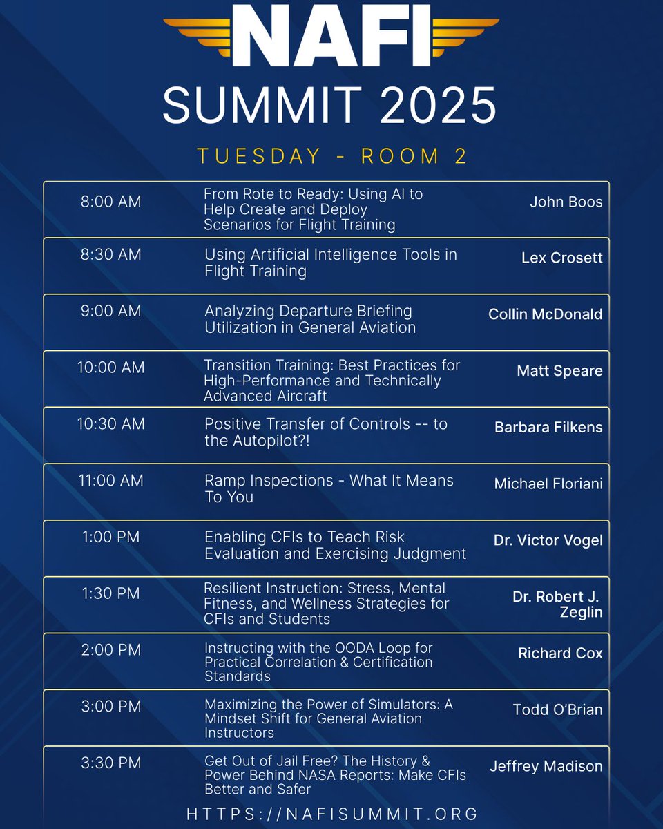 NAFIInstructors's tweet image. ✈️ NAFI Summit 2025 lands in Akron this Sept 21–23!

📍 MAPS Air Museum, Akron, OH

 🔗 Register (link in bio): nafisummit.org

#NAFISummit2025 #FlightInstruction #NAFI