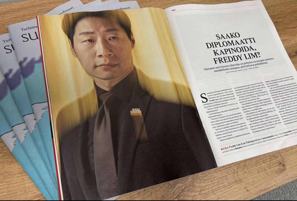 台灣 駐 芬蘭大使 林昶佐 推廣台灣
登上有百年歷史、芬蘭最具權威的政經雜誌《Suomen Kuvalehti》芬蘭畫報，版面有滿滿的四頁！！！

大使向芬蘭及歐洲社會介紹台灣，面臨鄰居大國威脅，仍堅守民主自由價值，而文化更是台灣的優勢，也是台灣與芬蘭，最強力的連結橋樑！