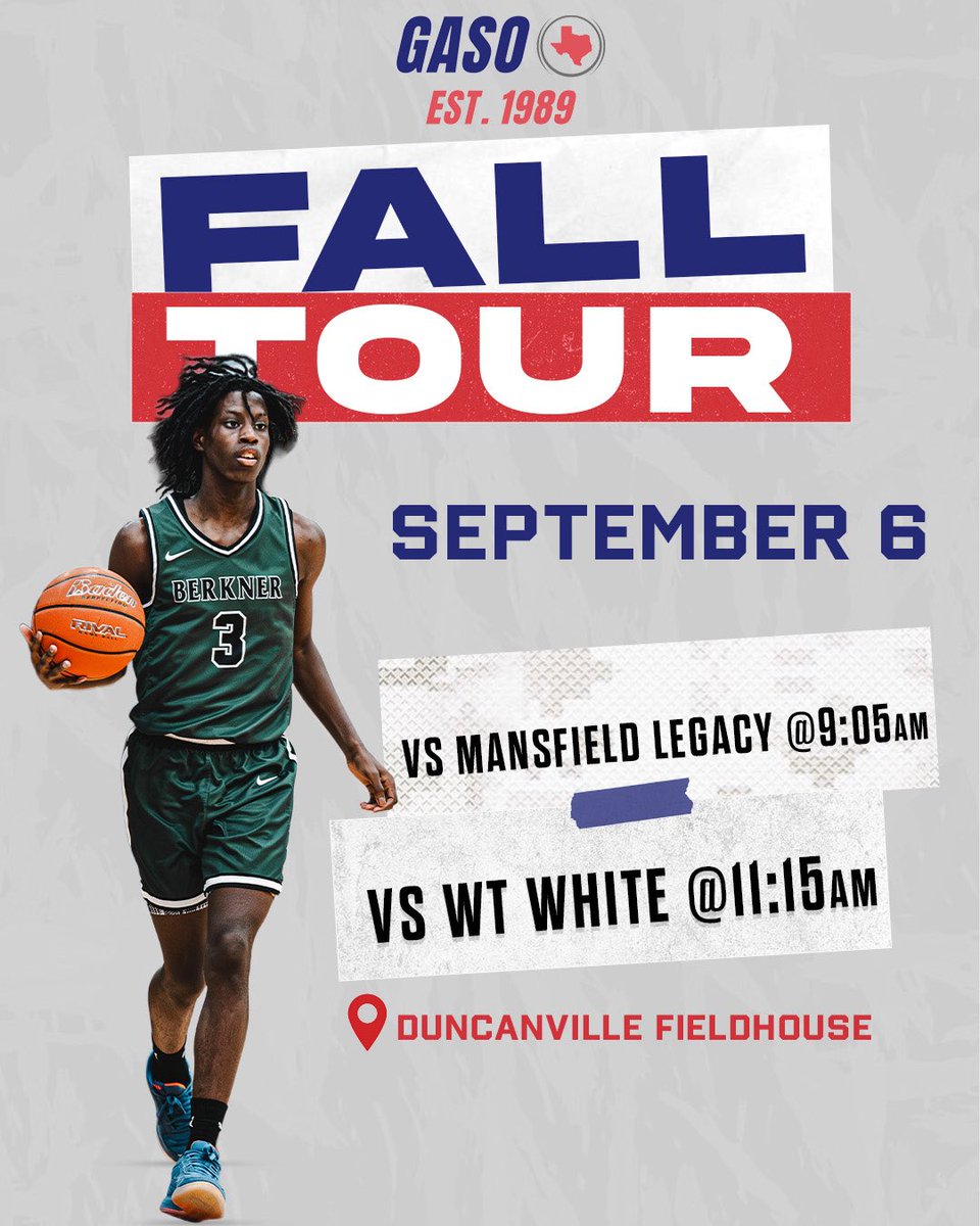 Come check out your <a href="/berkner/">ThienAn Vu</a>.rams as they compete in the @gasobasketball Fall Tour. #ProtectTheBrand
#FollowTheHerd #HerdHoops <a href="/bhsstem/">Berkner High School STEM Academy</a> <a href="/berknerathletic/">Berkner Athletics</a> <a href="/BurncoatBooster/">BHSBoosterClub</a>