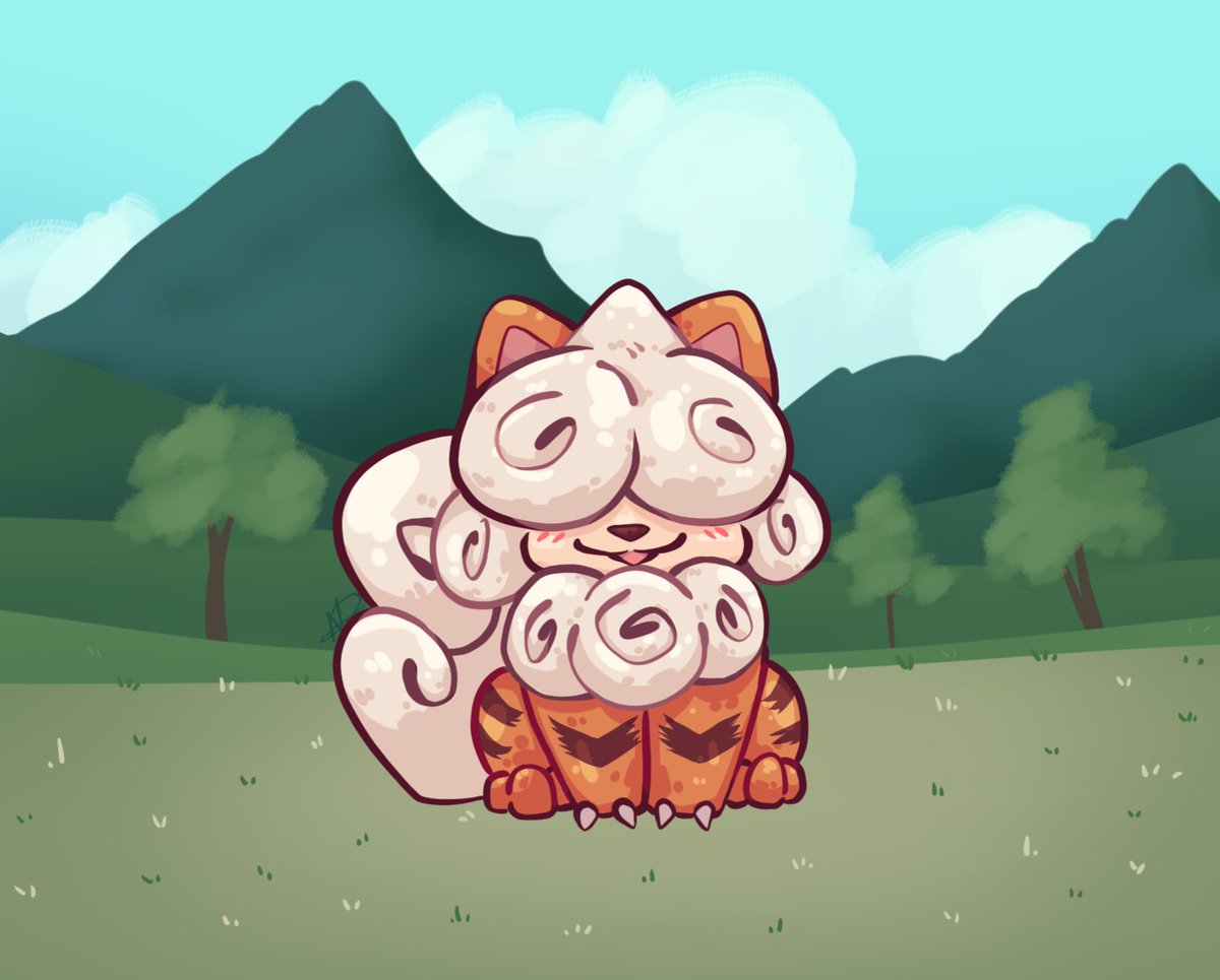 I drew Hisuian Growlithe!