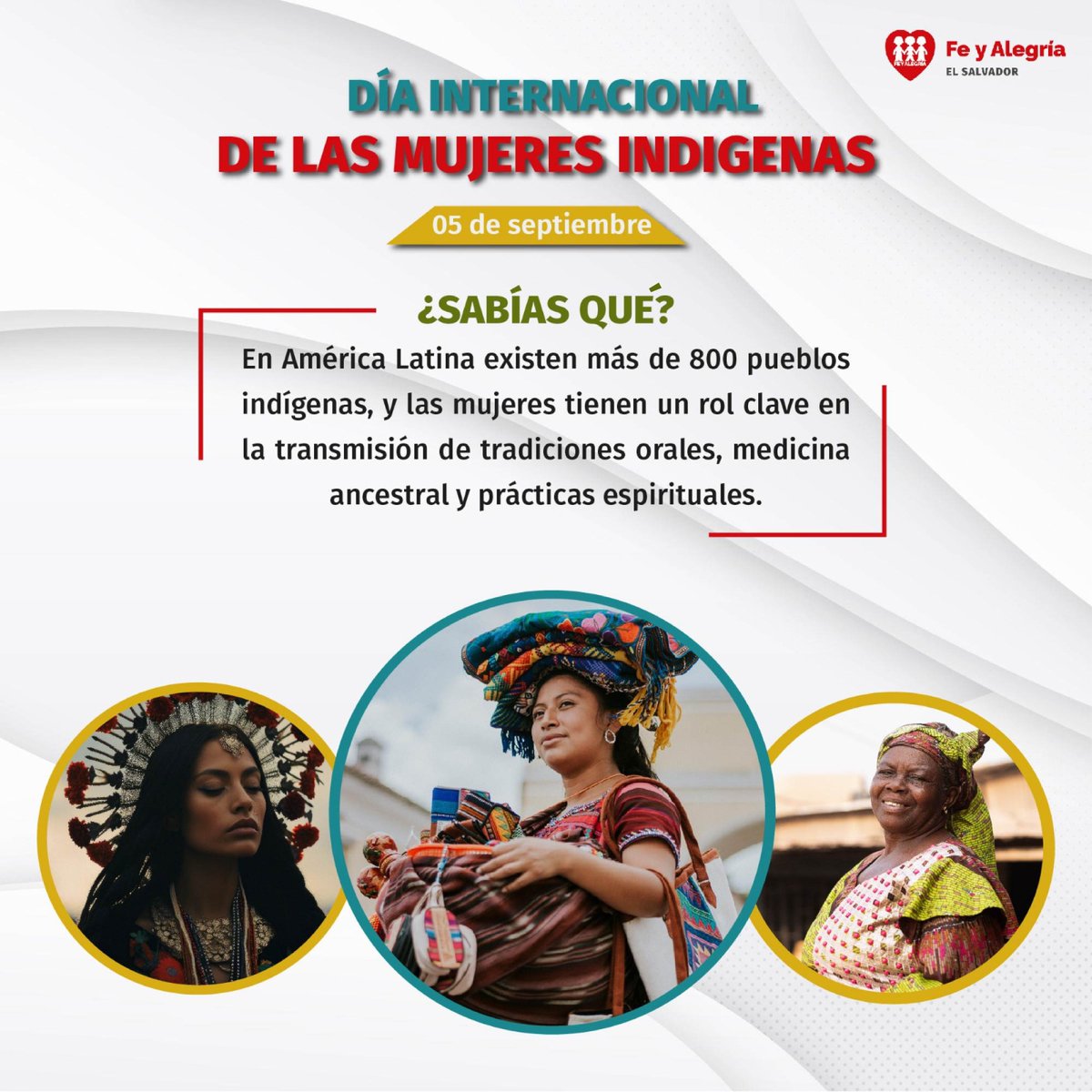 En el Día Internacional de las Mujeres Indígenas reconocemos a quienes, con su sabiduría y liderazgo, han sido guardianas de la memoria, las tradiciones y la identidad de nuestros pueblos.
Su voz y su resistencia son claves para preservar la diversidad cultural con igualdad.