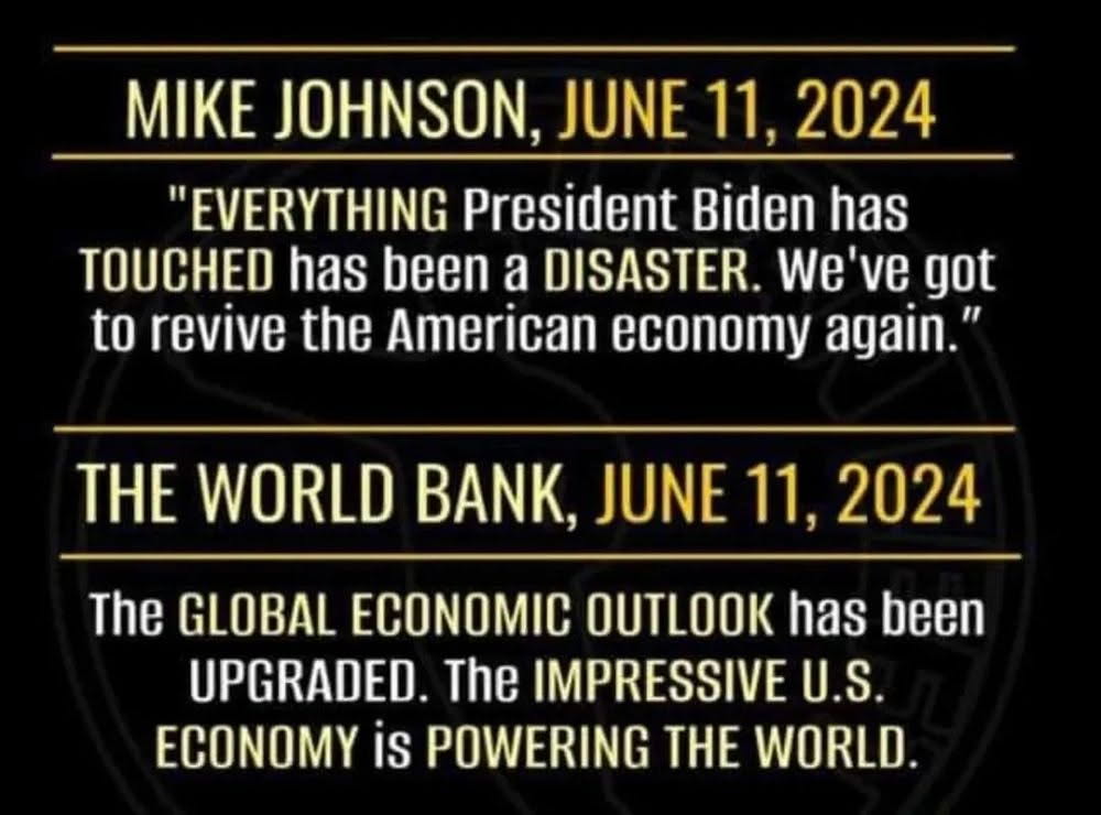 <a href="/MentallyDivine/">Brian Baez</a> <a href="/JonelleStone1/">Joey</a> <a href="/Cheryl_luv13/">Cheryl</a> <a href="/ItWasACoup/">Paige Ex GOP 🌻🇺🇸🦅</a> <a href="/BrandiAtkinson/">Chargé d’Affaires</a> <a href="/Hetty2/">Hetty 2</a> <a href="/BaddCompani/">Badd Company</a> <a href="/RoseBensonDC/">Rose Benson</a> <a href="/NTD1208/">ntd69</a> <a href="/SusanInDelaware/">Susan ✨⚖️✨🕊️ ☮️ 💟🇺🇦</a> <a href="/StaceyW32933359/">Stacey Williams🌊👩🏾♥️♌🦁🇺🇸🇺🇦🇵🇸☮️🌈 ally 😷</a> <a href="/carol_really/">Carol (Connie's Mom) miss you 💙</a>  <a href="/TucsonBlonde/">TucsonBlonde 🇺🇸💙🌊</a> <a href="/MiMagaWatch/">Bruce Crossing</a> 

<a href="/Acyn/">Acyn</a> <a href="/atrupar/">Aaron Rupar</a>, you can remind people what the World Bank said re Biden's economy...