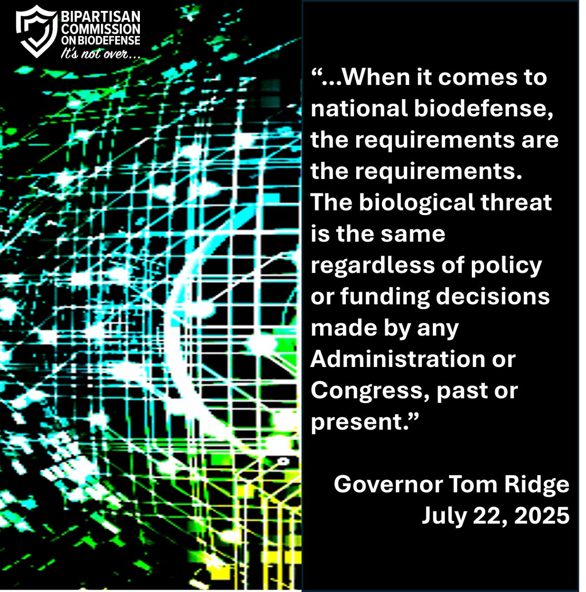 Let's focus on biodefense requirements. If you are worried about getting crosswise with anyone politically, this report has bipartisan support and contains recommendations that stand a realistic chance of getting take up. #itsnotover See: biodefensecommission.org/reports/the-na…