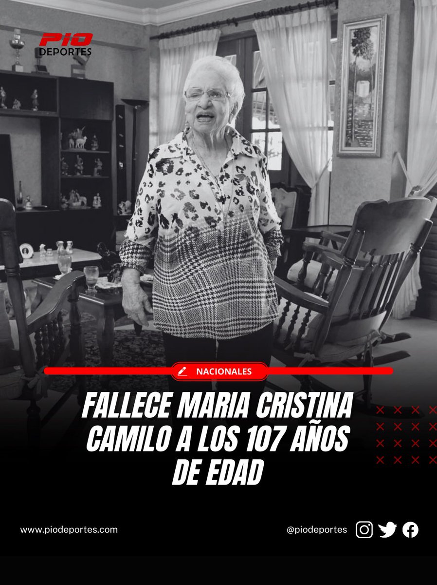 La Familia Pio Deportes lamenta el deceso de la leyenda de la radio y televisión dominicano Maria Cristina Camilo. 

Nos unimos al dolor de la familia Camilo Rodríguez en estos monumentos tan difíciles. 

Paz a su alma. 🕊️