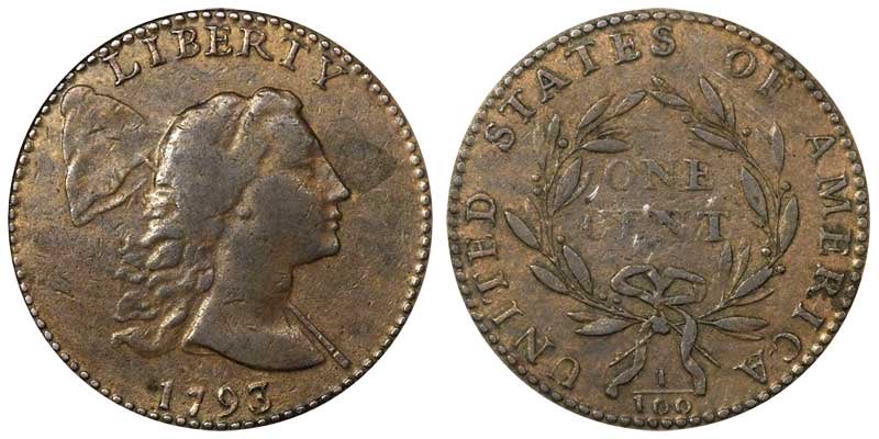 The final one cent we issued in 1793 was the Liberty Cap which had a lowly mintage of 11,056 making it exceptionally difficult to find. There are 450 estimated to remain.

I happen to be fortunate enough to own a Chain, Wreath and Liberty cap and will post them tomorrow.