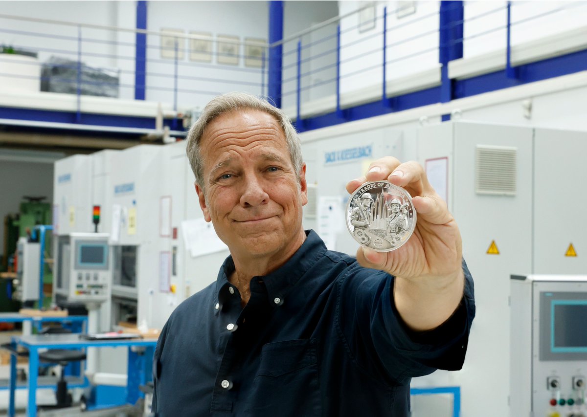 MikeRowe0147's tweet image. If you haven’t heard, (and even if you have) the very first Trades of America coin is hot off the mint and proudly presented here for your consideration.

I want to thank my friends at @USMoneyReserve  for making this happen, and everyone who has already ordered one. After…