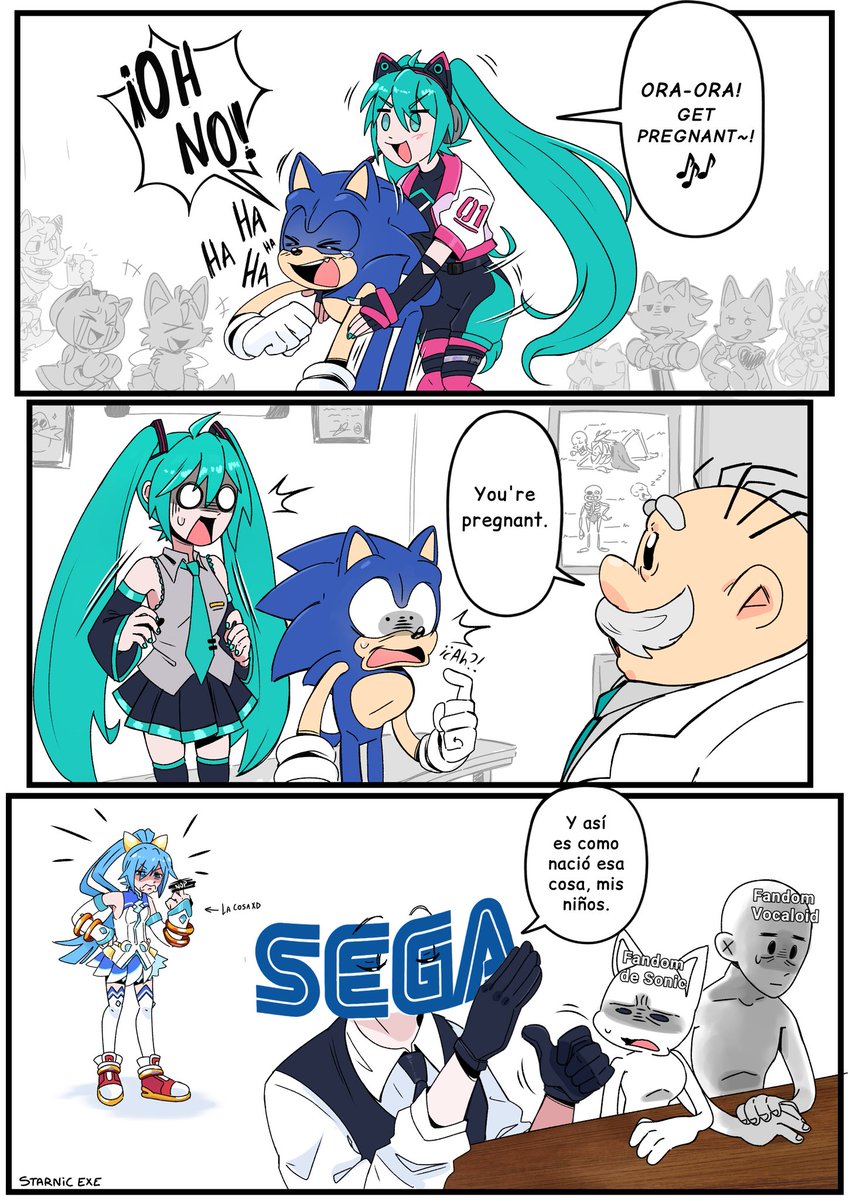 Sé que solo era un meme pero estaba chistosa la idea XD 
#SonicTheHedgehog #HatsuneMiku #SonicCrossworlds