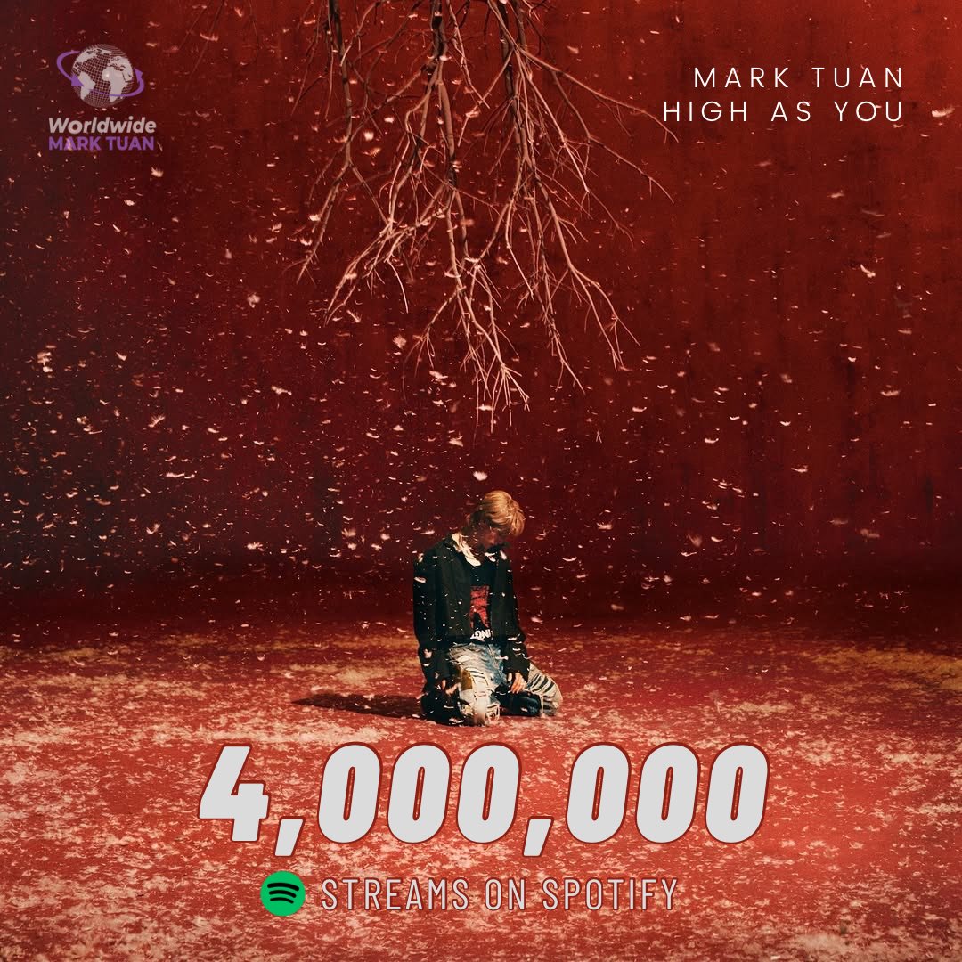 #HighAsYou surpassed 4M streams on Spotify! 🎉

🔗: open.spotify.com/album/20wR6ZaG… 

#MarkTuan #Mark #段宜恩 #마크 
<a href="/marktuan/">Mark Tuan</a> <a href="/DNAmngmnt/">Mark Tuan Official</a>