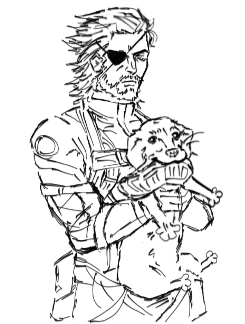 hwy_74's tweet photo. Sorry for the lack of art lately …… anyway look at bibo holding my fatass dog https://t.co/GRxvBTUpRK
