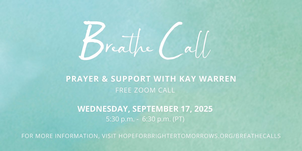 Parenting a child with mental illness can be an overwhelming and isolating journey—but no one has to walk it alone. 

Hope for Brighter Tomorrows invites you to our next BREATHE Prayer &amp; Support Call—a free virtual gathering designed to bring encouragement and renewal.
During
