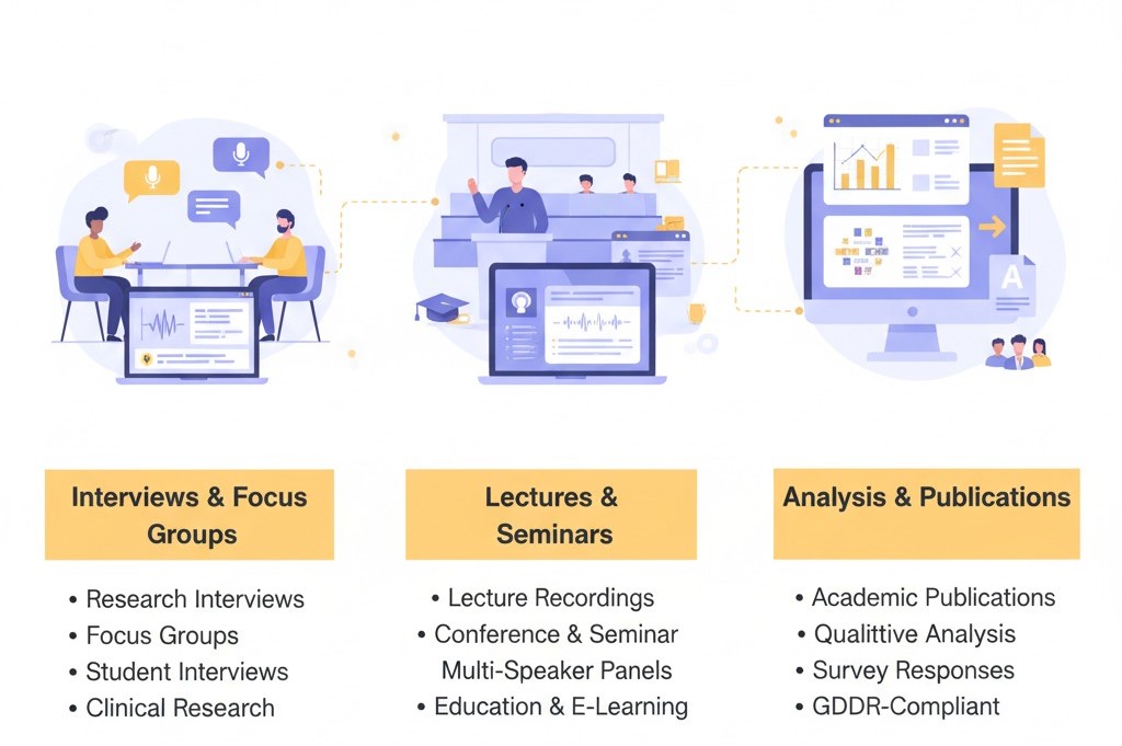 SpeechTextAI's tweet image. How Researchers are using SpeechText.AI?
From interviews to classroom recordings, we help researchers save time, improve accuracy, and make their data easier to analyze!