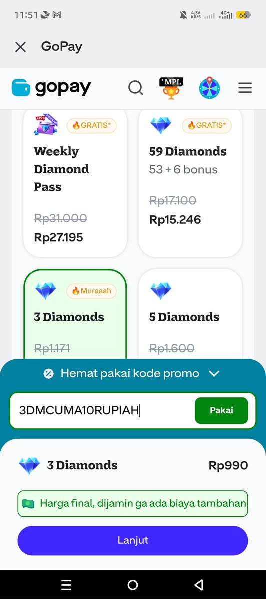 mlbbproplay's tweet image. Gess info hemat top up sanrio

Sanrio nanti udah ada jam 3

Gopay lagi ada WDP RP 1 setiap setengah jam pake kode GGWDPBERKAh dr jam 3-6 hari ini dan besok

Terus yang belum claim misi top up pertama, jgn lupa pake kode 3DMCUMA10RUPIAH buat 3 diamond 10 rupiah aja