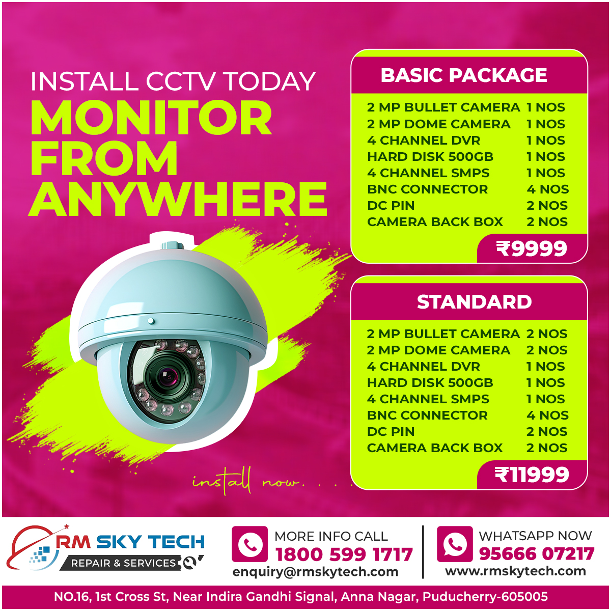 rm_repair_serv's tweet photo. Ready to install CCTV today? We’ve got you covered with complete security solutions. 

#CCTVInstallation #SecurityServices #CCTVCamera #HomeProtection #AffordableSecurity #PuducherryHomes #PondicherryBusiness #RMskyTech #GetProtected https://t.co/ASkGRNt3yp