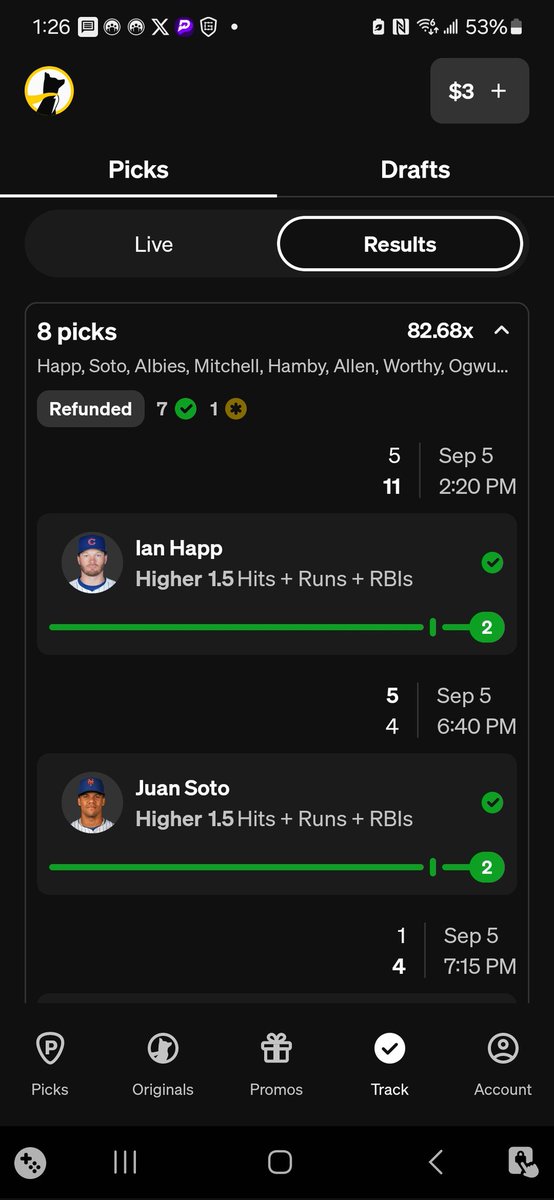 Just gotta say <a href="/Underdog/">Underdog</a> injury refund rule is the worst in the business. 7 correct and they refund instead of reduced payout. Pricks
