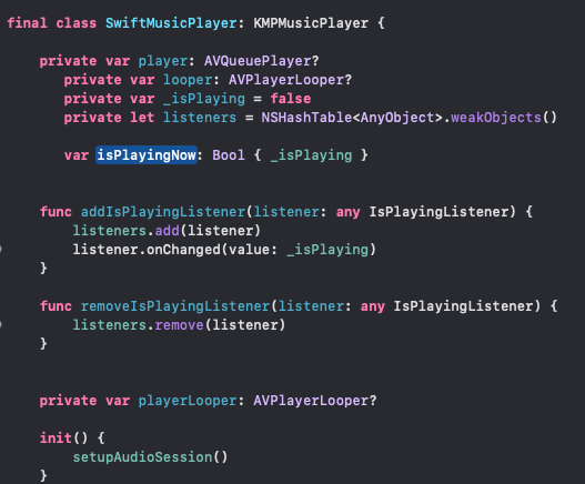oscar_kotlin's tweet image. I needed to make a very simple audio player with an infinite loop for the app. 

I wanted to use Skia on iOSMain, but it was taking too much time, so I decided to change the approach and use an interface instead. 

It was easy, I just created the interface in Kotlin and then made…
