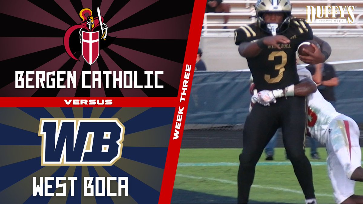 ESPN Top 63 (@espntop63) on Twitter photo 🏈CLASH OF STATE POWERS
(2-1) Bergen Catholic tops (1-1) West Boca 21-14 in a slugfest in Boca Raton!
<a href="/WestBocaBullsFB/">West Boca Raton Football</a> <a href="/BC_Crusaders/">BergenCatholicSports</a>
FULL HIGHLIGHTS: youtu.be/ehhnVloiVDo 🏈CLASH OF STATE POWERS
(2-1) Bergen Catholic tops (1-1) West Boca 21-14 in a slugfest in Boca Raton!
<a href="/WestBocaBullsFB/">West Boca Raton Football</a> <a href="/BC_Crusaders/">BergenCatholicSports</a>
FULL HIGHLIGHTS: youtu.be/ehhnVloiVDo