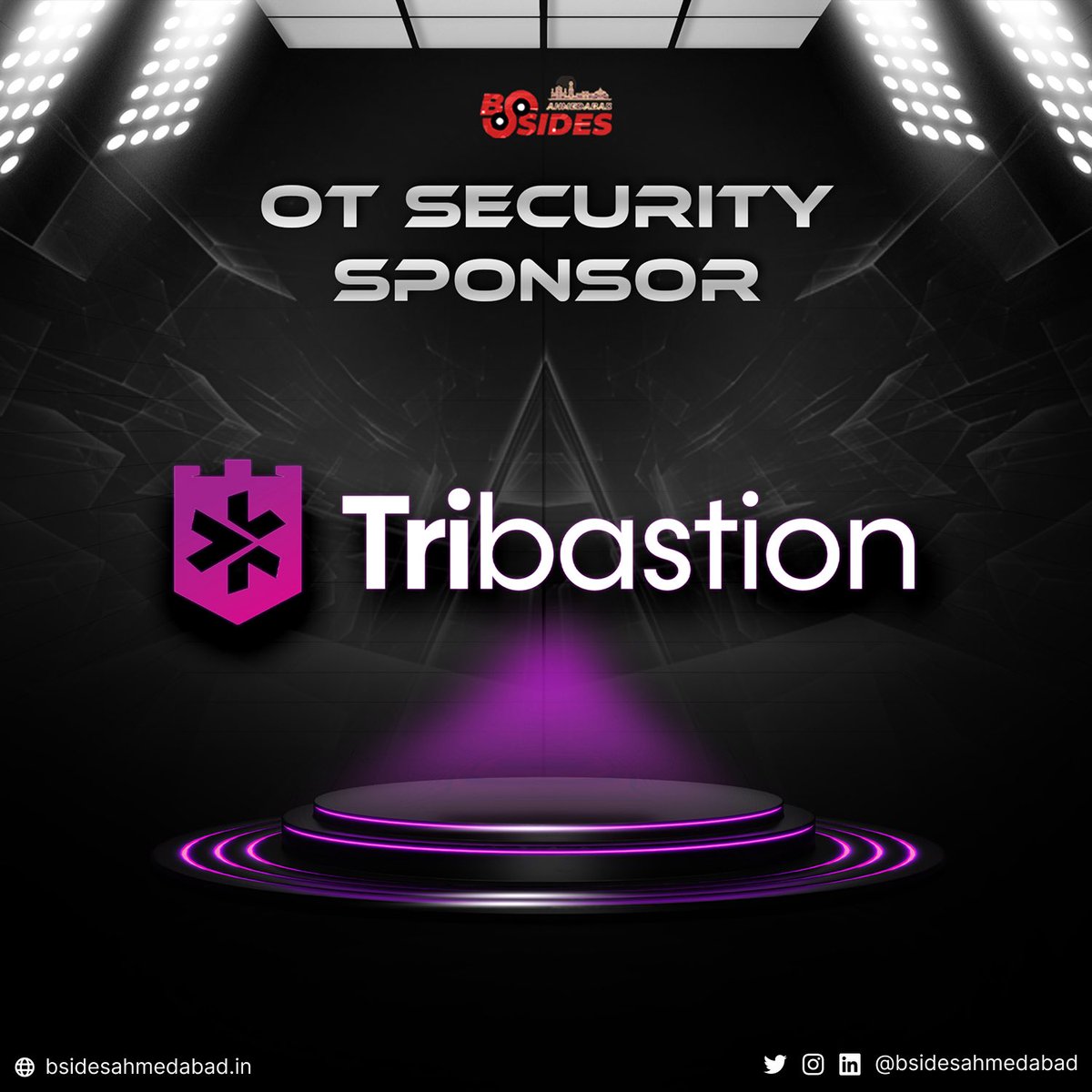 ⚙️ Your machines can run, but can they hide? 👀
Not when Tribastion is in the game! 🛡️

We’re thrilled to have <a href="/tribastion/">Tribastion Technologies</a> on board as the Official OT Security Sponsor for BSides Ahmedabad 0x06. 🚀
From guarding industrial systems to keeping critical infrastructure safe, they’re