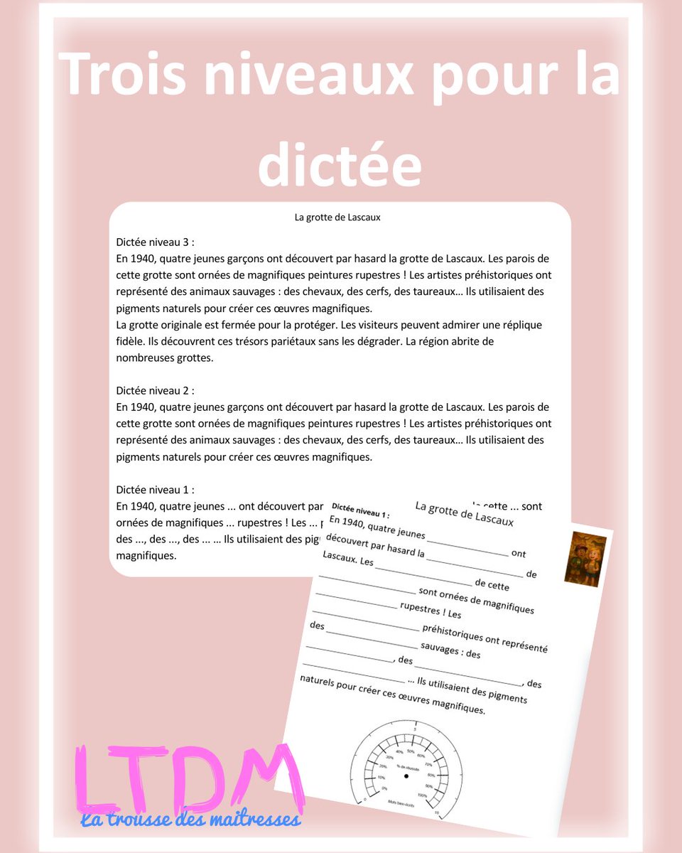 Que faire les semaines 2 et 3 pour découvrir la France ? latroussedesmaitresses.com/2025/04/dictee… 
Découvrir la grotte de Lascaux et la région Nouvelle Aquitaine avec Noah et Lou. 
Apprendre des mots, savoir les écrire, savoir réaliser des accords... + des séances d'hist, géo, EMC !
Et la dictée