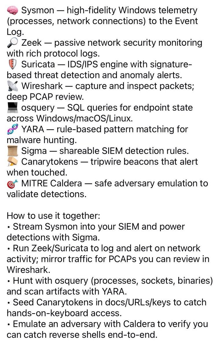 AnonOzzyDude's tweet image. Reverse Shell Detection & Defense 🔒
Build a blue-team lab stack to spot C2 callbacks, suspicious outbound shells, and post-exploitation activity. For lab, training and defensive use only.
#BlueTeam #ThreatDetection #ReverseShell #Wireshark #infosec #DFIR #SOC #CyberSecurity