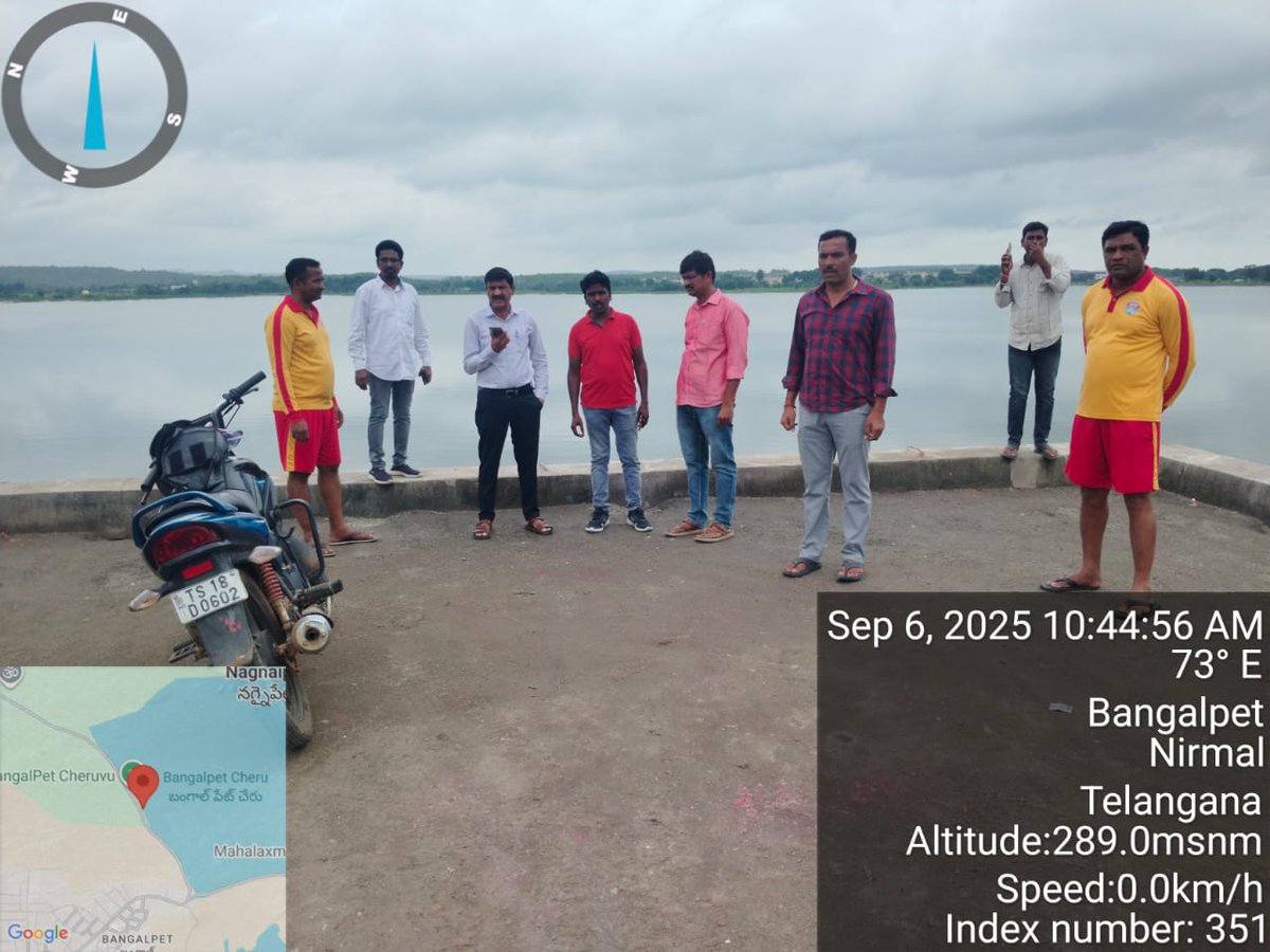 Commissioner sir with both Sanitary Inspectors are visited Bangalpet lake to observe Ganesh Immersion Point