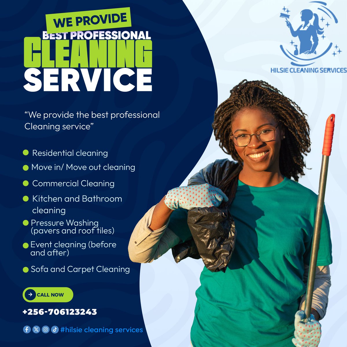 A spotless space is a healthy space
From homes 🏡 to apartments 🏢 to clinics 🏥 — we make cleaning stress-free, professional, and reliable.
✅ Trained team
✅ Flexible scheduling
✅ Affordable rates
📞 0706123243  or DM <a href="/HilsieCleaning/">Hilsie cleaning services</a> to book your slot.
<a href="/mukyalaNeighbor/">Mukyala_Neighbor</a>