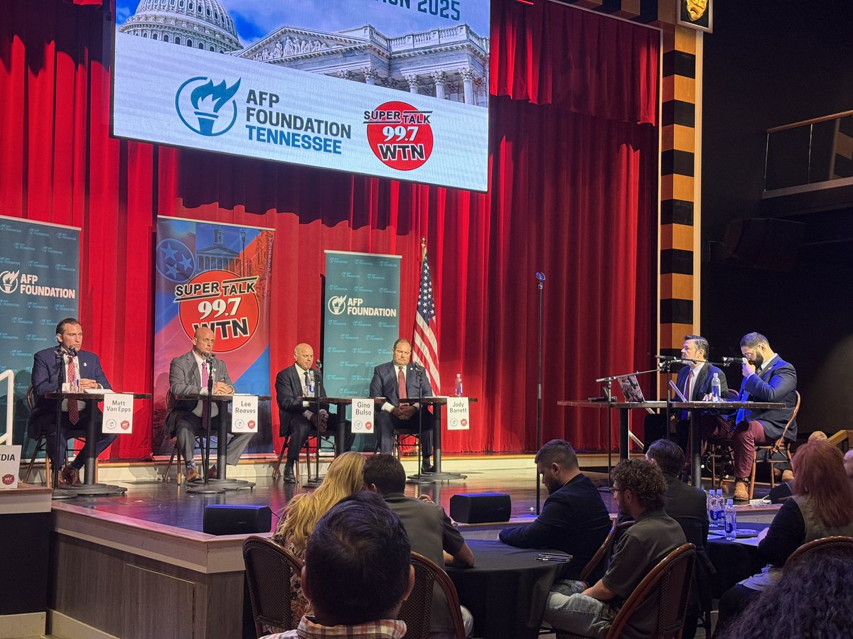 BrianMClifford's tweet image. 🇺🇸 tonight’s congressional special election debate moderated by Michael Lotfi with Americans for Prosperity - Tennessee and Matt Murphy with SuperTalk 99.7 WTN 👍
@LeeReevesTN @SenJohnson @AndyHolt4TN @MichaelLotfi @mattmurphyshow @AFPhq @AFPTN @997wtn #GOPdebate