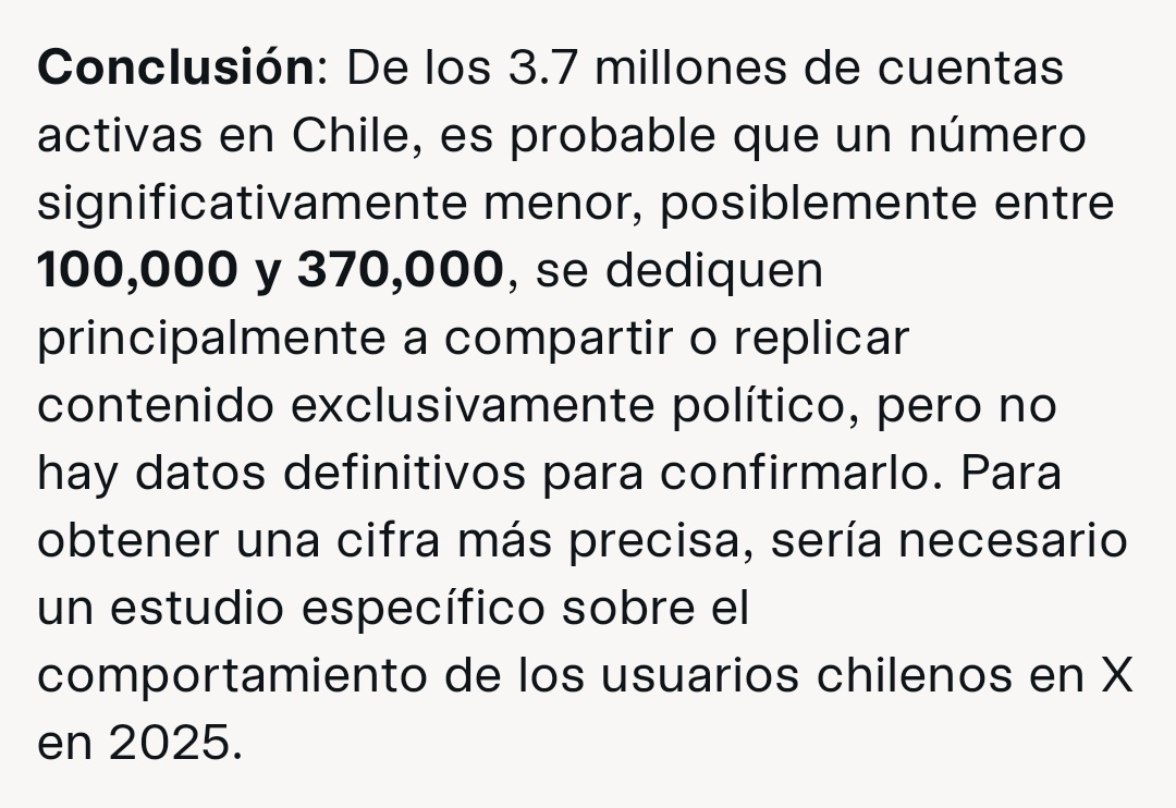 <a href="/Lettus_Maglio/">Emiliano Maglio 🇨🇱🇮🇹🇦🇷</a> Existen 3.7 millones de cuentas activas de Ex Twitter ahora "X" en Chile.