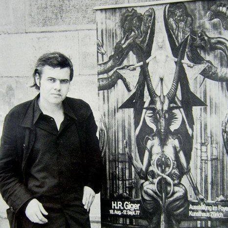 作品紹介～HR・ギーガー「バフォメット」1977年ネクロノミコン出版時に開催された展示会のポスターです。大判で大変迫力があります。未使用、ギーガー直筆サイン