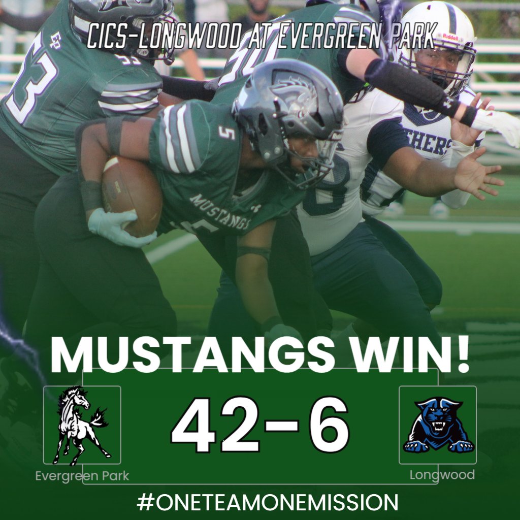 EPCHS (@epchs231) on Twitter photo That's a win for <a href="/EPCHSFootball/">Evergreen Park Football</a> in the home opener!
Mustangs improve to 2-0 on the season.
#MustangsWin #OneTeamOneMission That's a win for <a href="/EPCHSFootball/">Evergreen Park Football</a> in the home opener!
Mustangs improve to 2-0 on the season.
#MustangsWin #OneTeamOneMission