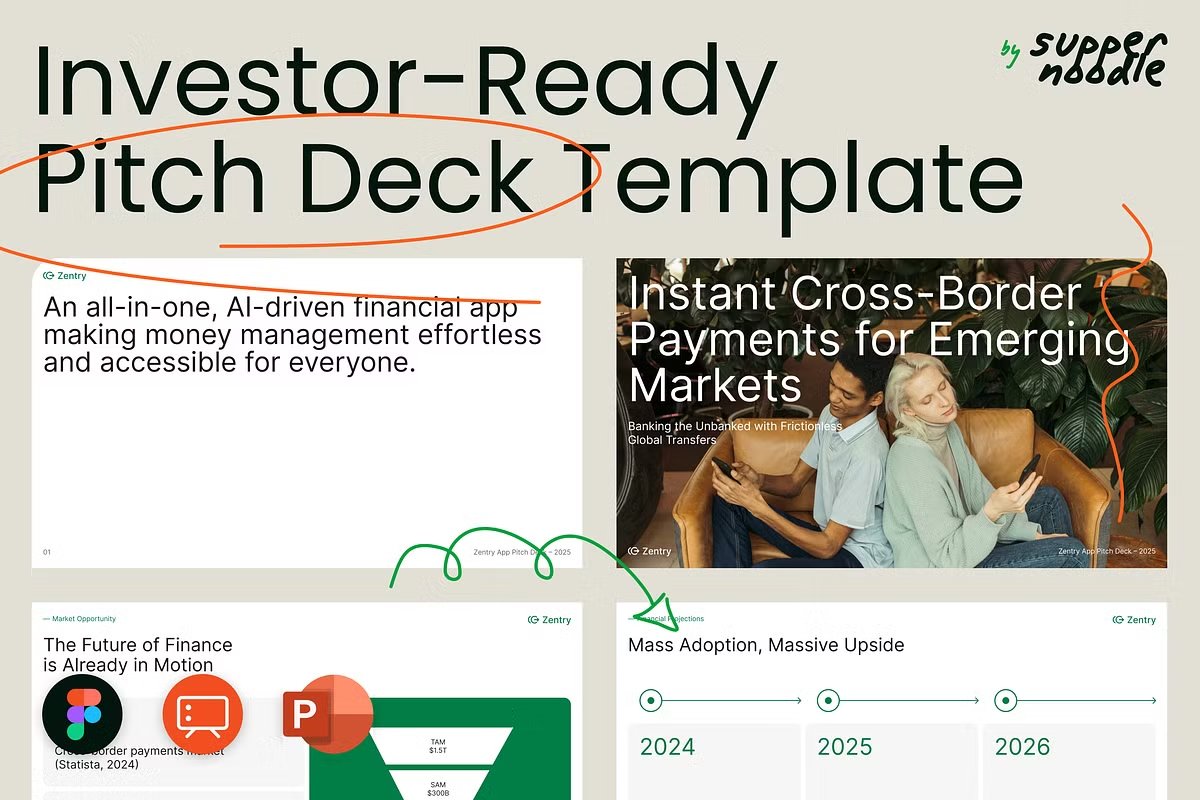 CreativeMarket's tweet image. Instead of “presentation” → use “pitch deck startup” for pro slides #keywordhacks