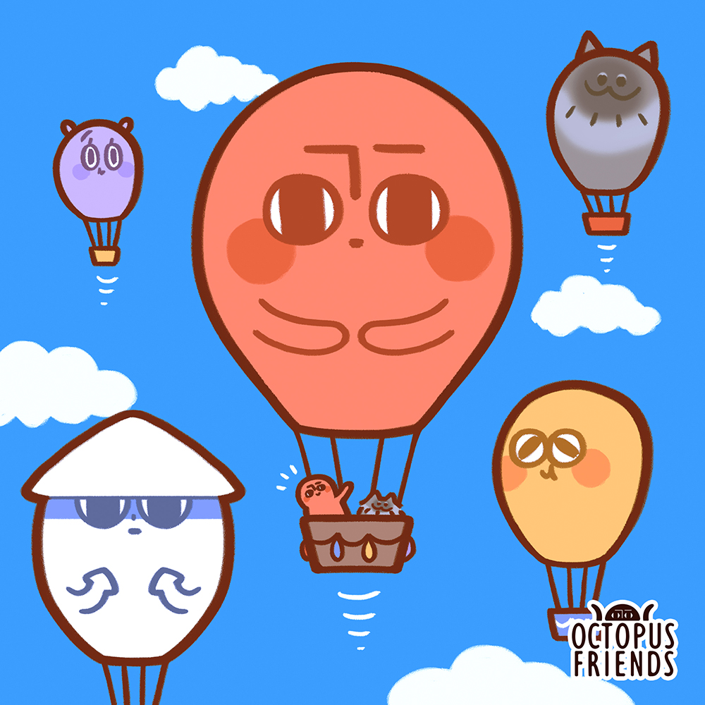 來！章魚帶你飛！🎈

#原創