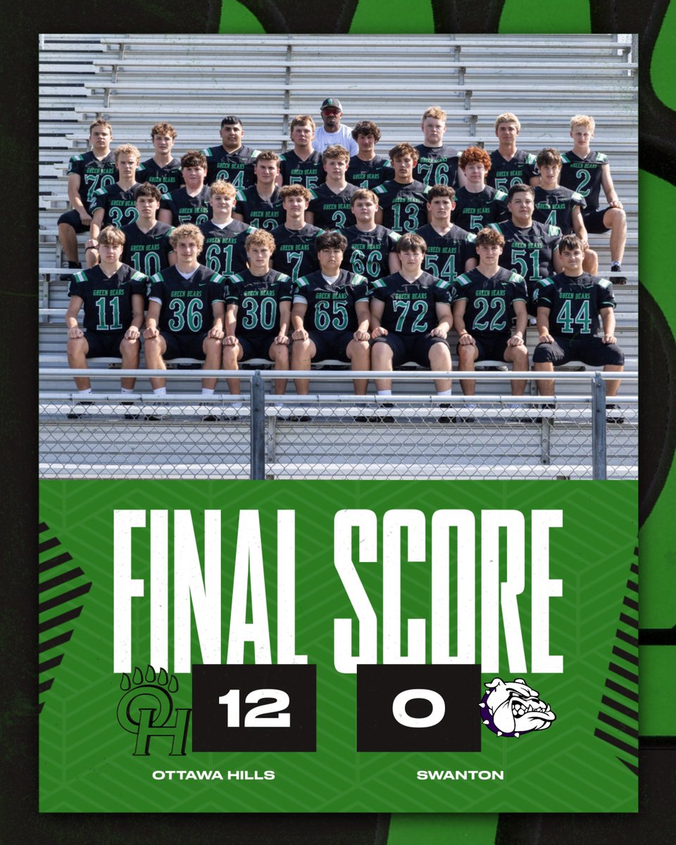 Ottawa Hills pitches a shutout, downing Swanton 12-0 for the first victory of the season. #GreenBearNation
