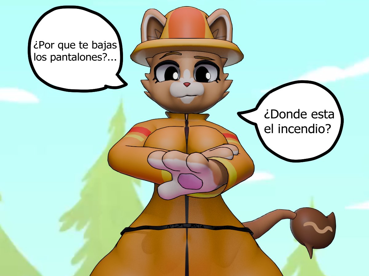katooart's tweet photo. Pues creo que de apagar incendios termino calentando algo mas. (Mi intento 3D de  #EvitaFuegos ) https://t.co/Zt9UCFgvfr