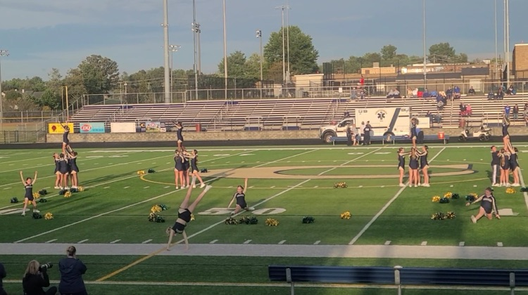 Our cheerleaders are such talented athletes.  The tumbling and the stunting looked great.! #GoBigBlue
