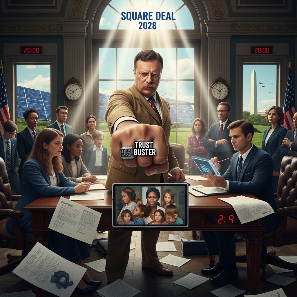 electteddy's tweet image. &quot;As the clock ticks on the budget deadline, Congress must put aside partisanship. Like my Square Deal, unity and leadership are needed now more than ever. The stakes are high, but together we can prevent a shutdown. We are one nation. #TimeforUnity #SquareDealDigitalAge&quot;