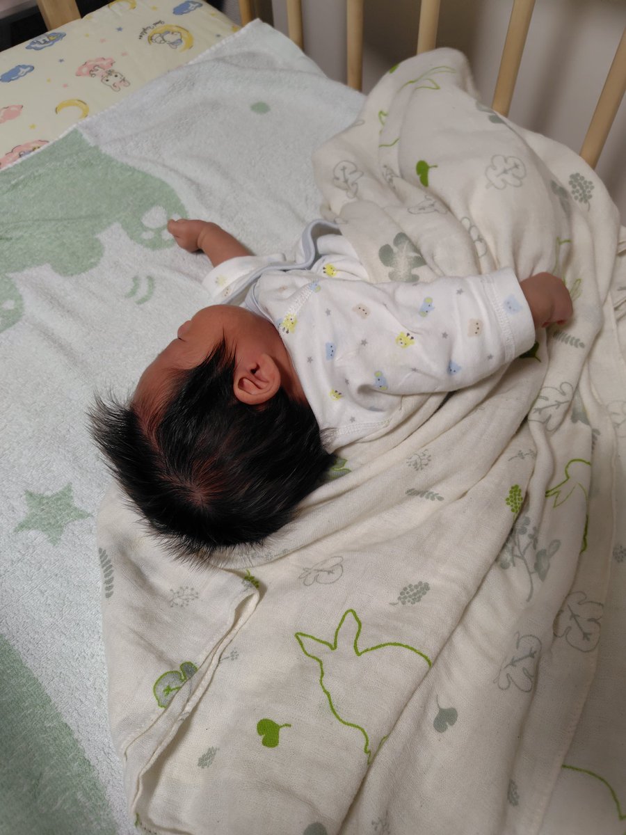 keite2's tweet photo. 生後一ヶ月の乳児になりました。子は健やかにやっておりますが、父母は眠気で朦朧としております。
2人いるから楽しんで育児できてるけど、これワンオペだったら修羅よ。 https://t.co/0sLDlci3Fe