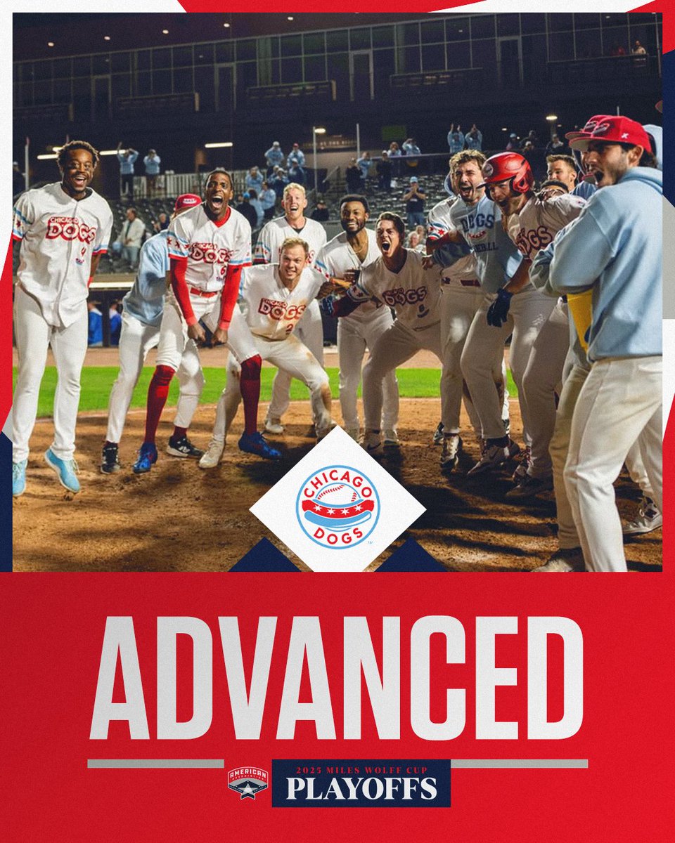 With tonight's win, <a href="/TheChicagoDogs/">Chicago Dogs</a> have advanced to the Division Championship Series! 🚨🤩

#WePlayToWin
