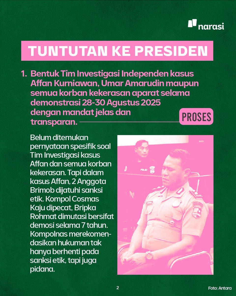 NarasiNewsroom's tweet photo. Cek Fakta: Sejauh mana 17+8 tuntutan rakyat jangka pendek terealisasi?

Lihat thread sampe habis buat lihat hasilnya.

|  Narasi Daily https://t.co/2Aoj3CJNwN