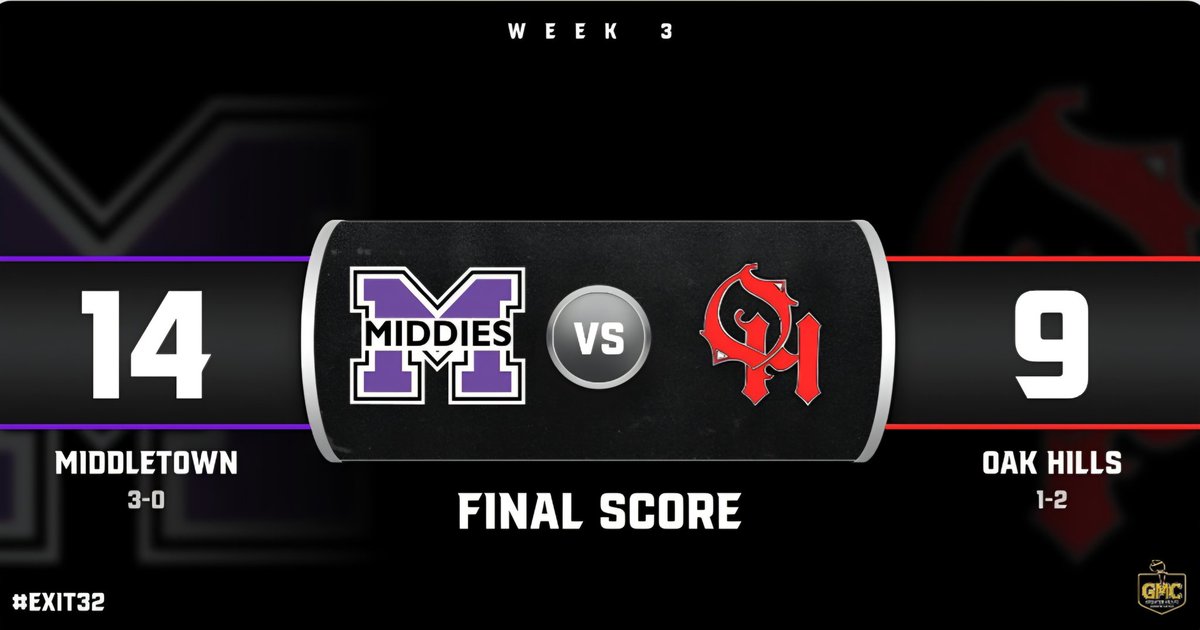 Middies are 3-0! 

See you next week at Barnitz vs Colerain. #Exit32
