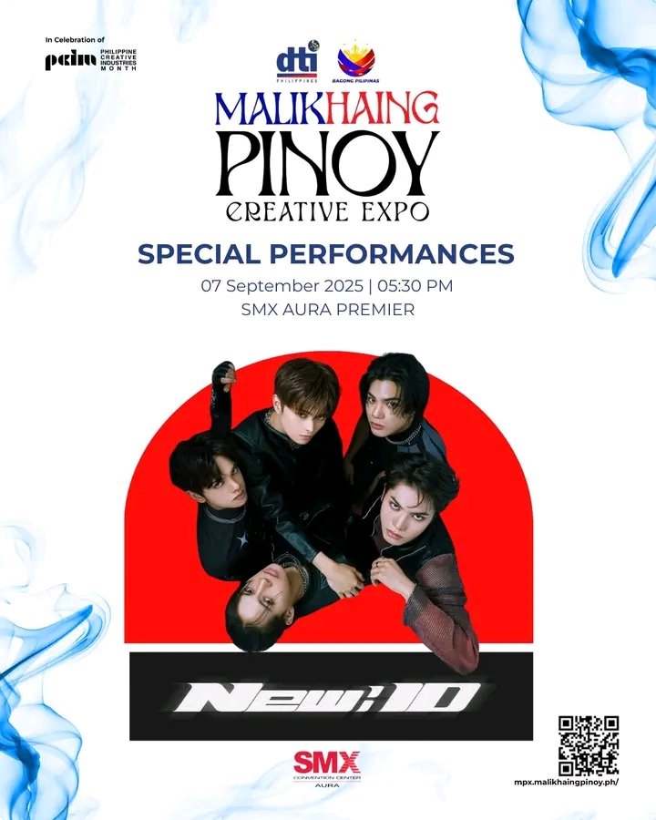 dayonemarkofc's tweet photo. [📢] #NMO_Events

Let's celebrate art and creativity with New:ID at the MALIKHAING PINOY Creative Expo! 💫
  
📍: SM Aura Premier 
🗓️: September 7
🕟: 5:30 PM   
🎟️: https://t.co/5vZ2CWs7qQ

#PCIM #MPX2025 #MalikhaingPinoyExpo #SupportFilipinoCreatives #NewID @official_newID https://t.co/qcTW7ICBlw