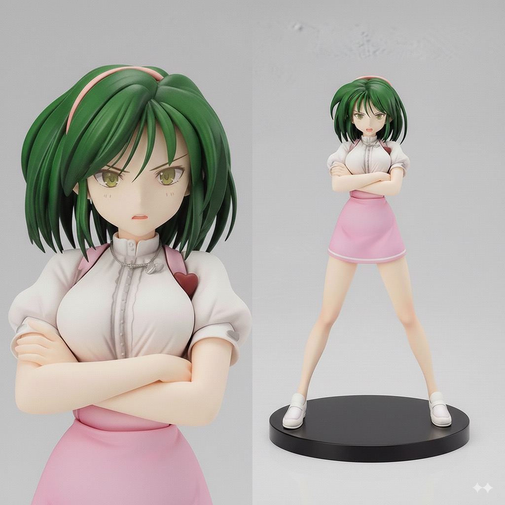 「そしてフィギュアにもおこられるしなのさん 元絵が上半身だけなので全身画像は苦労し」|しなののイラスト